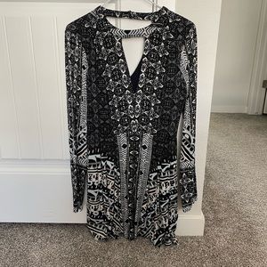 Free People Boho Long Sleeve Print Dress